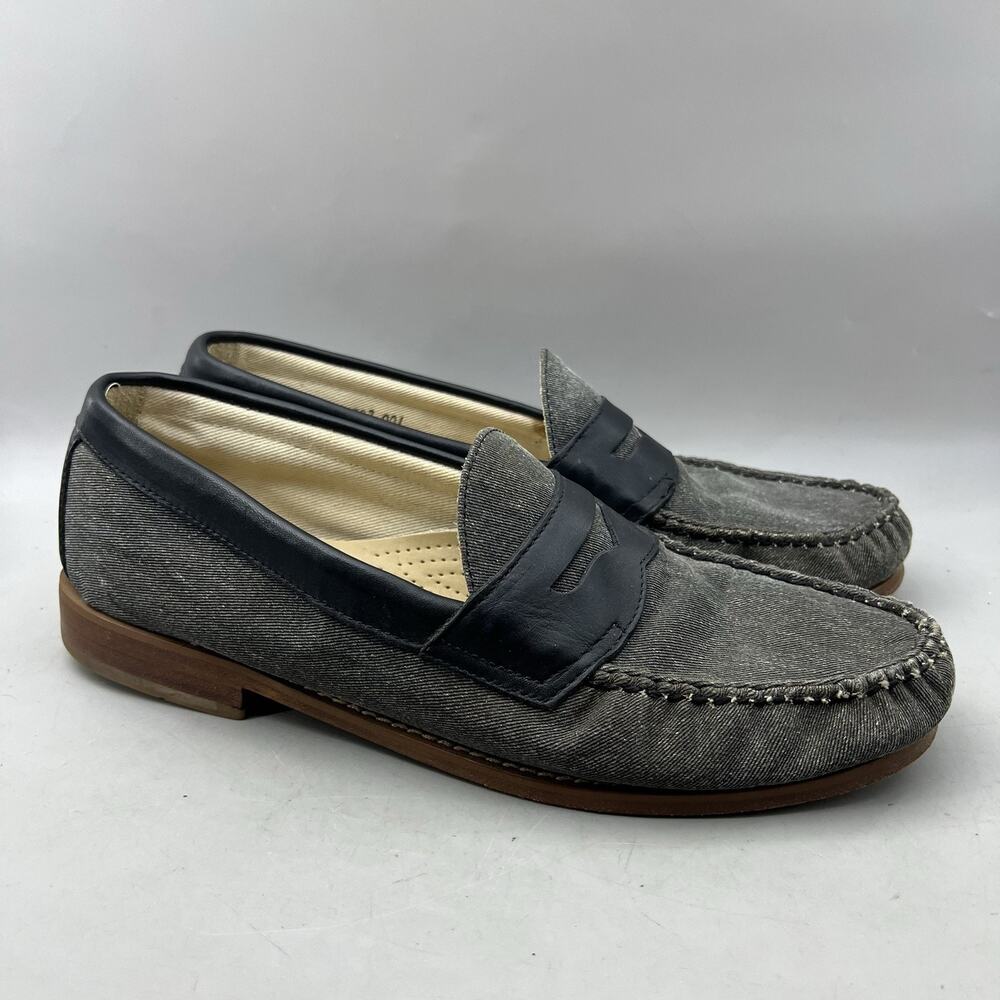 GH Bass Weejuns FS Canvas Penny Loafers Men Size 12 D Gray Casual Comfort Shoes